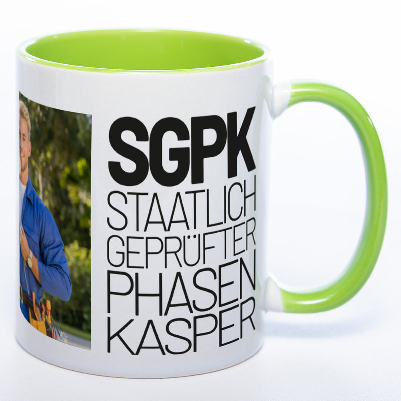 Freche Elektriker "SGPK" spülmaschinenfeste Tasse mit Foto (HD Druck) | Jetzt selbst gestalten!