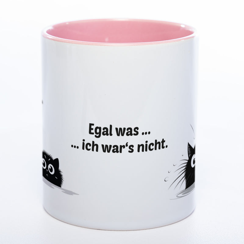 Egal was ... ich wars nicht - spülmaschinenfeste Katzen Motiv-Tasse  - süße Kaffeetasse in vielen Farben