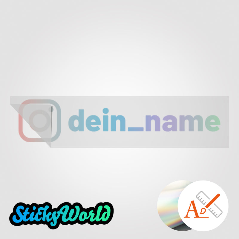 Social Media Sticker mit Deinem Namen in Sonderfarben GLITZER, REFLEKTOR, HOLO, GOLD, SILBER, NEON, FARBWECHSEL, MILCHGLAS