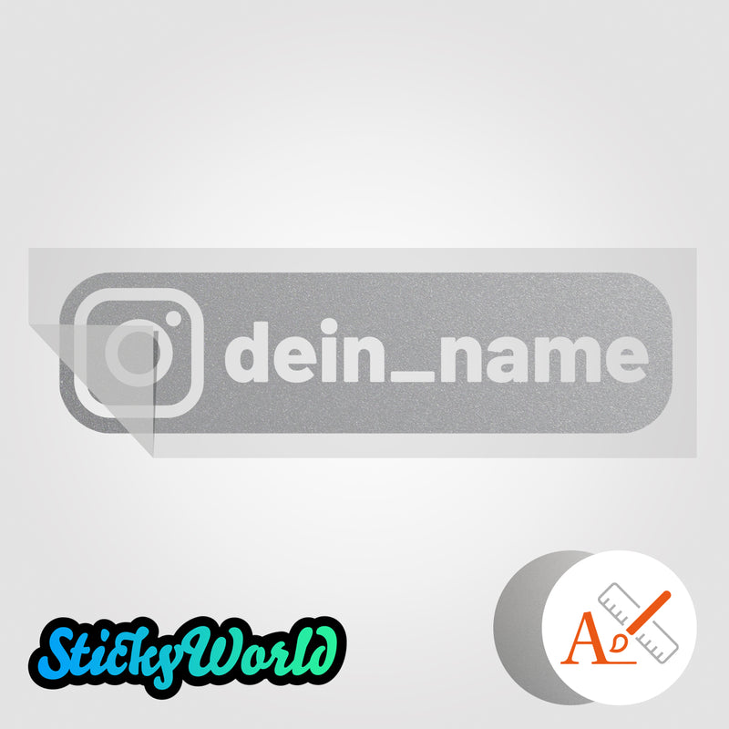 Social Media Sticker mit Deinem Namen im BOLD-Design in Sonderfarben GLITZER, REFLEKTOR, HOLO, GOLD, SILBER, NEON, FARBWECHSEL, MILCHGLAS