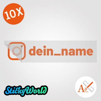 Business Paket (10 Stk.) Social Media Sticker mit Deinem Namen. Jetzt selber gestalten