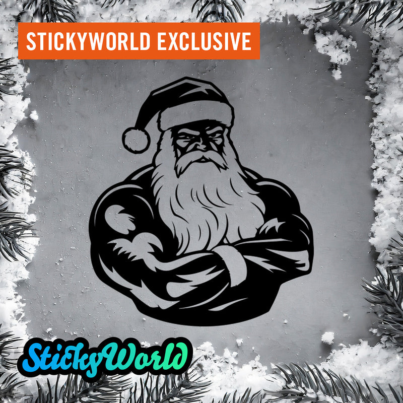 Gestählter-Santa StickyWorld Exclusive | Foliensticker in 3 Größen