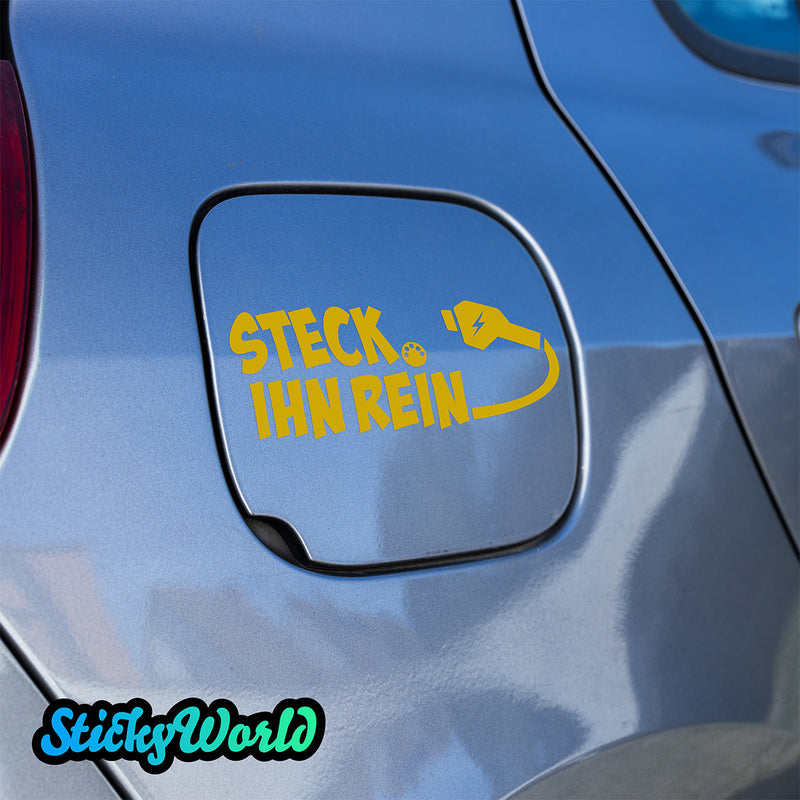 Ladeklappen Sticker "Steck ihn rein" (E-Auto)