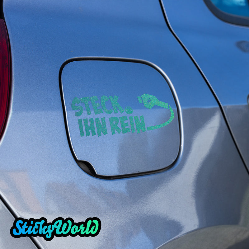 Ladeklappen Sticker "Steck ihn rein" (E-Auto)