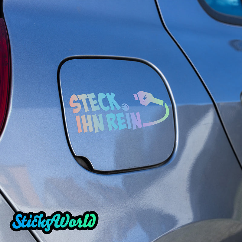 Ladeklappen Sticker "Steck ihn rein" (E-Auto)