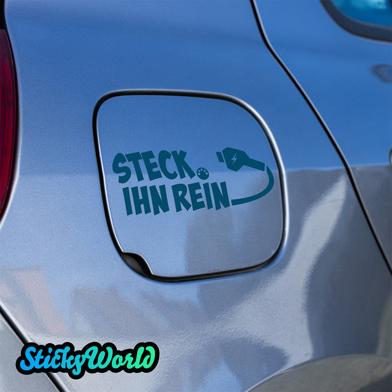 Ladeklappen Sticker "Steck ihn rein" (E-Auto)