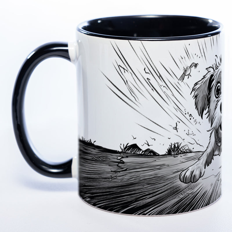 Motiv-Tasse mit Crazydog - exclusive Kaffeetasse - spülmaschinenfest