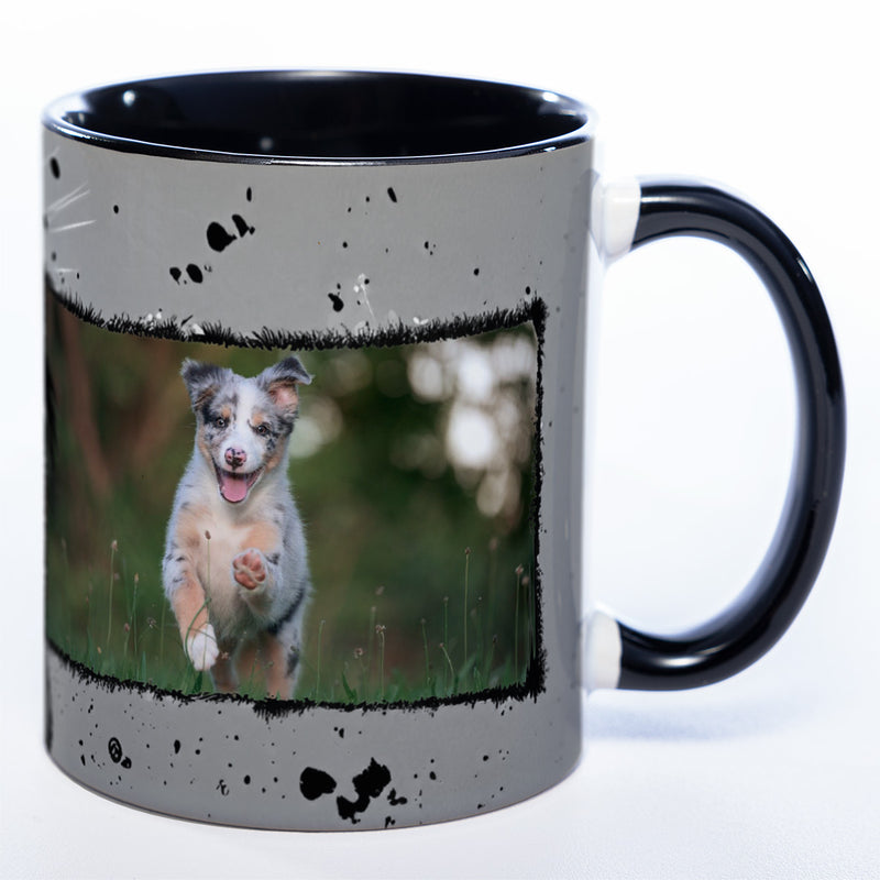 Tasse mit Crazydog und eigenem Foto in 3 Varianten - Tolle Geschenkidee - spülmaschinenfest