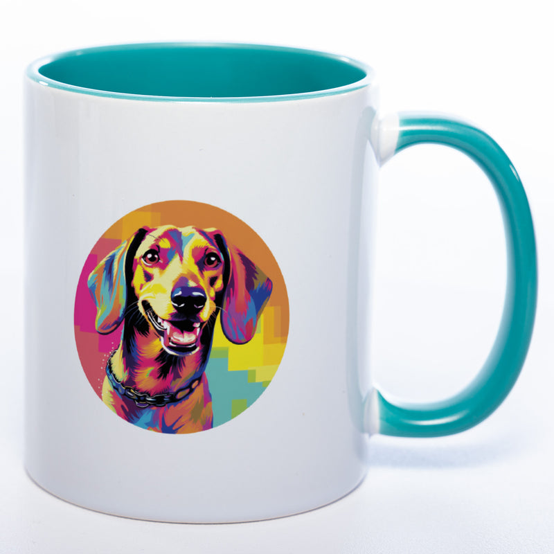 Mug Art Tasse mit Dackel Motiv 2 & wahlweise mit NAMEN - Kaffeetasse StickyWorld Exclusive