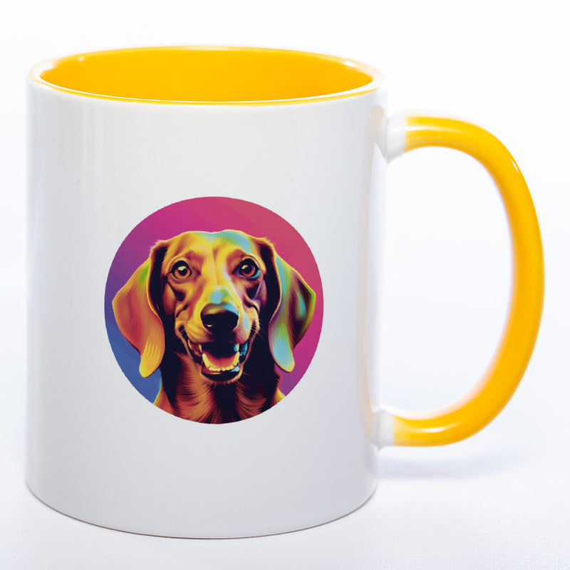 Mug Art Tasse mit Dackel Motiv 3 & wahlweise mit NAMEN - Kaffeetasse StickyWorld Exclusive