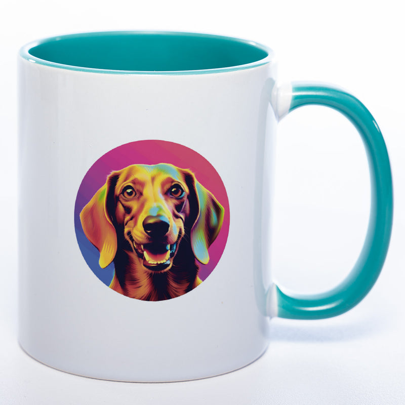 Mug Art Tasse mit Dackel Motiv 3 & wahlweise mit NAMEN - Kaffeetasse StickyWorld Exclusive