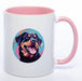 Hundetasse Rottweiler wahlweise  mit Name pink